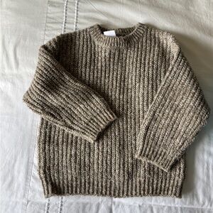 Zara boys Tan Ribbed Crewneck Sweater